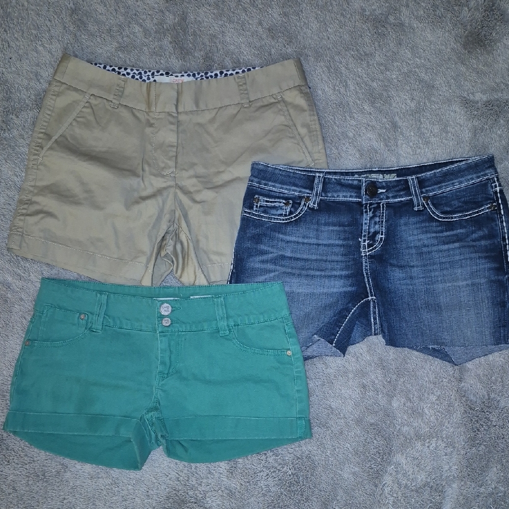 J. Crew Women's Cargo Shorts - Tan, Green, and Blue